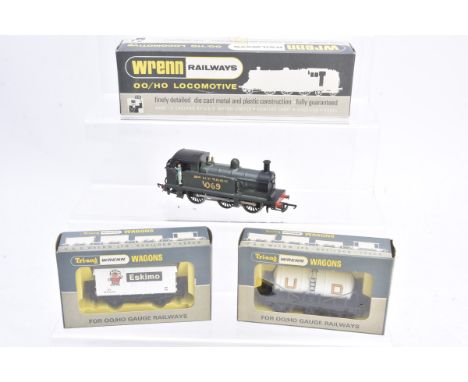 Wrenn 00 Gauge Tank Engine and Rolling stock, W2205  0-6-0 Tank repainted SR olive green No 1069, in original box, F, amateur