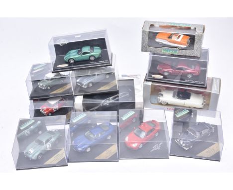 Vitesse Diecast Model Vehicles, a collection of vintage and modern 1:43 scale cars examples in plastic cases including two co