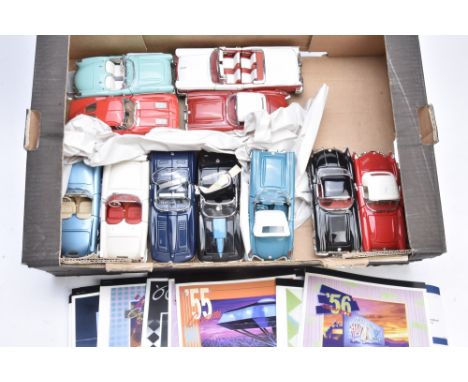 Franklin Mint 1:24 Scale Vintage Cars, an unboxed group comprising 1958 Corvette, 1957 Ford Fairline, 1967 Corvette Stingray,