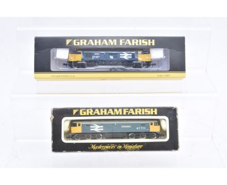 Graham Farish N Gauge BR blue Diesel Locomotives, Bachmann 371-165 Class 37/4 37407 'Loch Long' and original GF 8015 Class 47