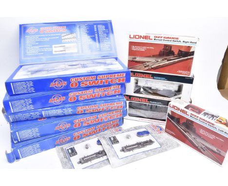 Lionel and Atlas O Gauge wagons and Accessories, Lionel Alaska Tank wagon and Gondola with cable load, 027 R/H Point and L/H 