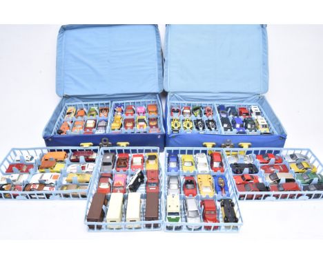 Post-war and later 1:64 Scale Vehicles in Matchbox Carry Cases, playworn vintage and modern, private and commercial vehicles,