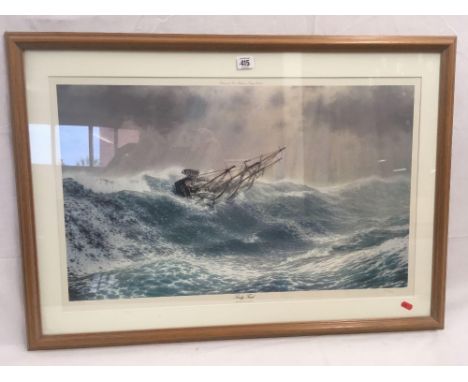 LARGE LIMITED EDITION MARITIME PRINT TITLED 'SORELY TRIED' BY JOHN CHANCELLOR, NO.816 OUT OF 850