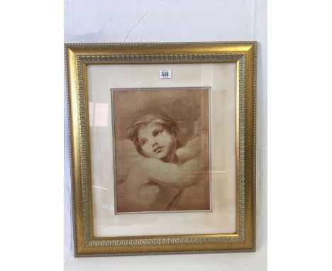 HEAD &amp; SHOULDERS PORTRAIT OF A RECLINING FIGURE IN GOOD GILT FRAME