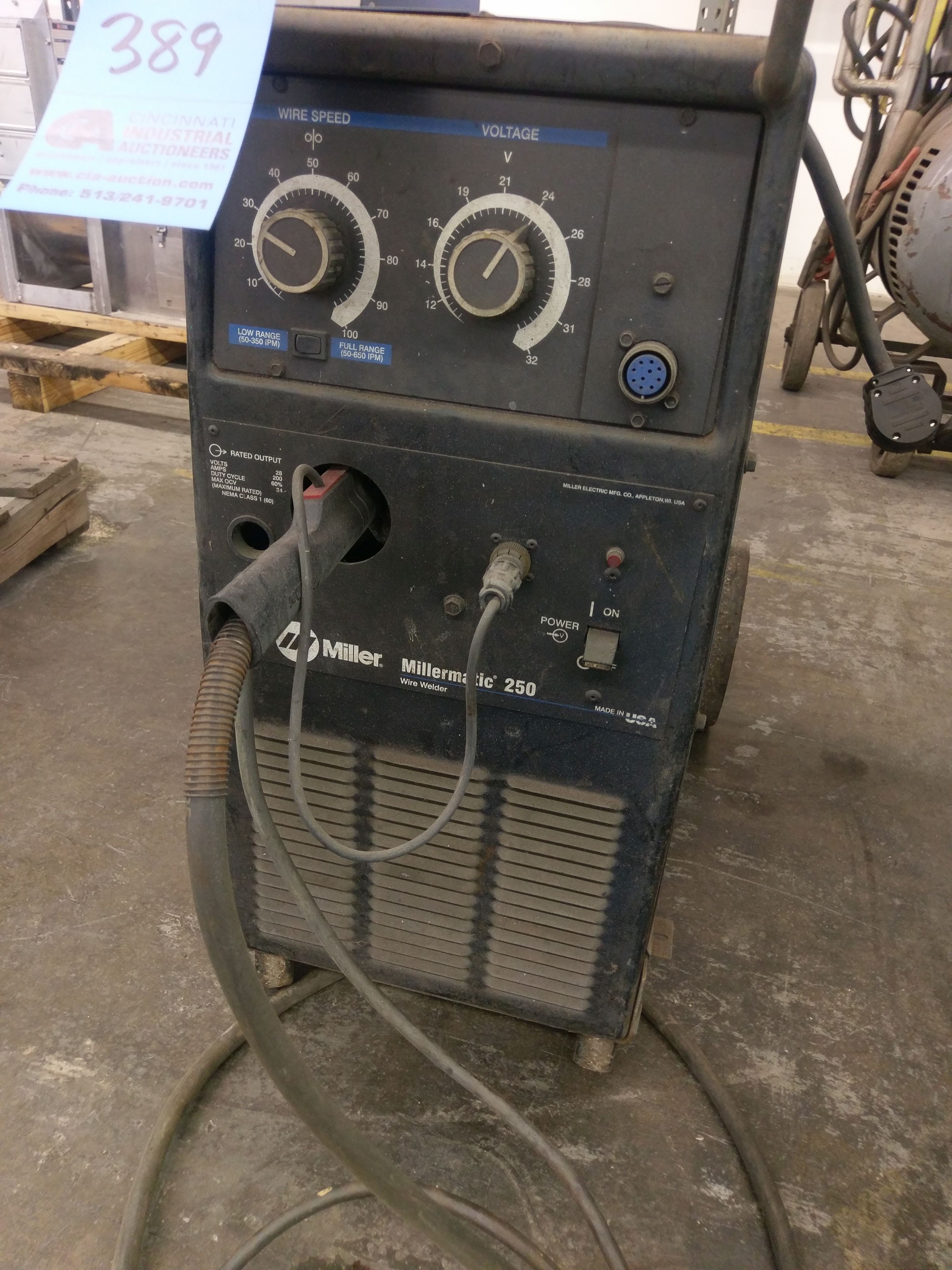 MILLER MILLERMATIC 250 MIG WELDER; S/N KH332910, STOCK 903291, SINGLE