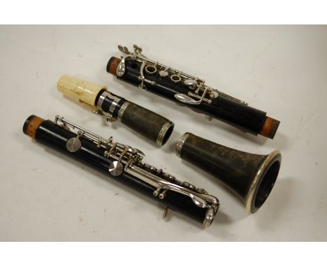 An early 20th century Continental four piece clarinet in fitted buisson leather case