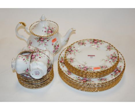 A Royal Albert six place setting tea service, in the Cottage Garden pattern 