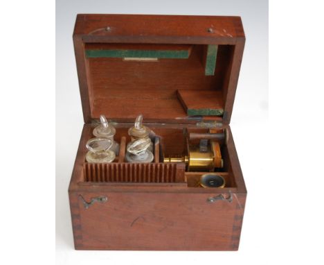 A 19th century Adolphe Bertsch Chambre Automatique / Chambre Microscopique sub-miniature 37x37mm wet plate fixed-focus camera
