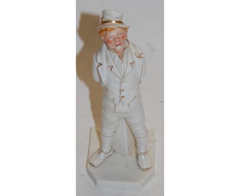A circa 1900 Royal Worcester porcelain figure of an Irishman, modelled by James Hadley, printed puce backstamp and impressed 