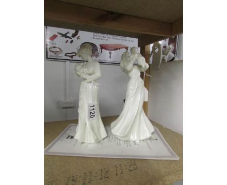 A pair of Royal Worcester limited edition figurines 'First Smile' and 'First Touch'.