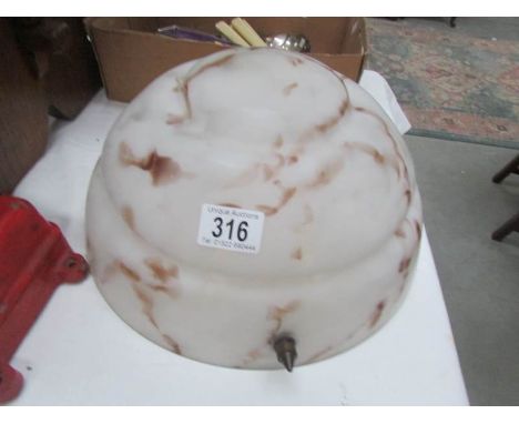 A glass 'fly catcher' lamp shade.
