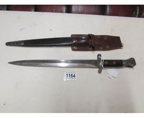 A British 1888 pattern knife bayonet for Lee-Metford with scabbard and frog,