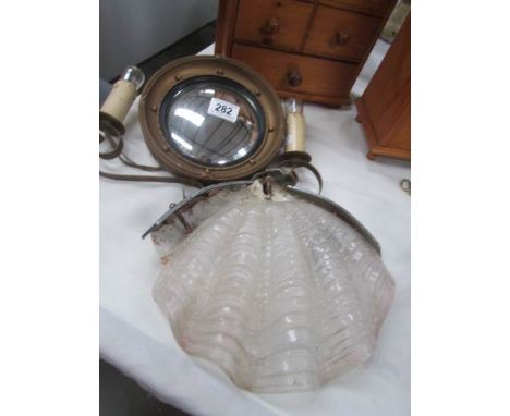 A scallop wall light and a wall light mirror.