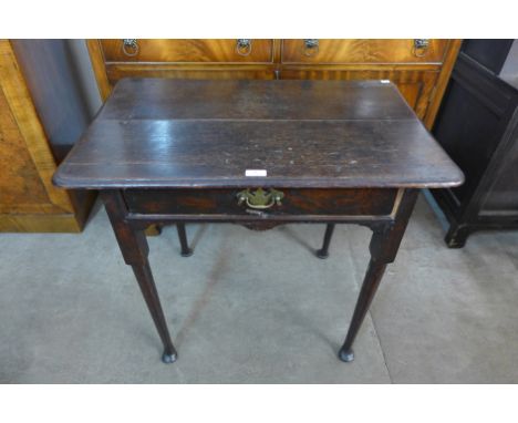 A George II oak single drawer side table