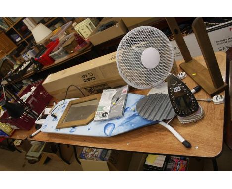 Ironing board, lamp, fan etc.