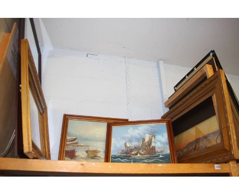 Various oil seascapes and prints