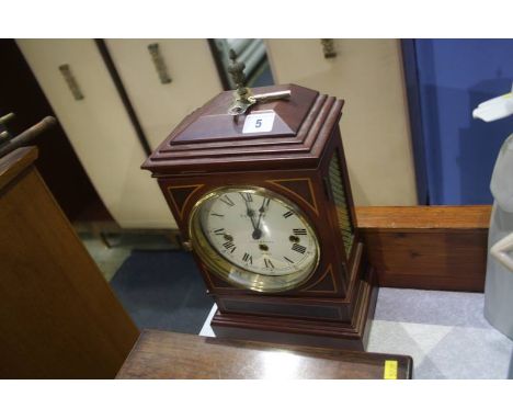 Reproduction Sewills mahogany mantle clock