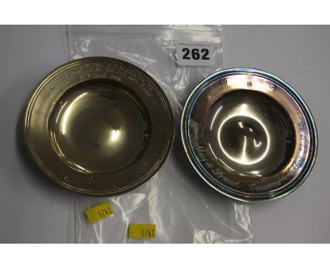 Two silver ashtrays