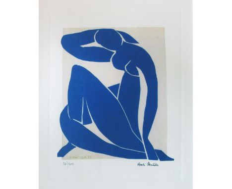 HENRI MATISSE (French, 1869-1954), 'Blue Nude', lithograph in colours, 34.5cm x 26.5cm, numbered 36/300, signed in the stone 