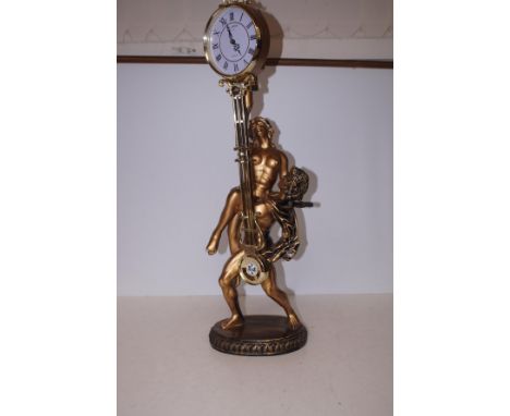 Widdop nude figural mantle clock (Toe A/f) Height 80 cm