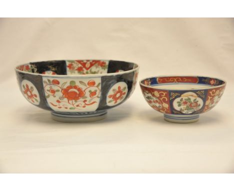 An Imari Japanese bowl and one other conforming bowl (2)