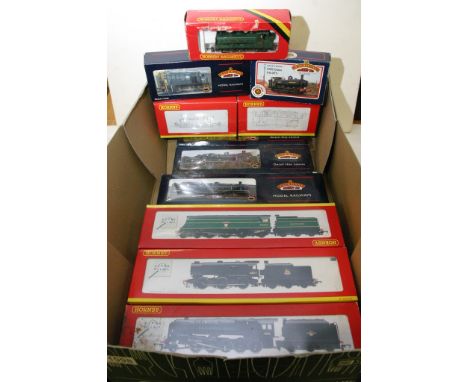 A collection of 11 boxed Hornby and Bachmann model railway engines, shunters and diesels 