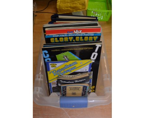A collection of Tottenham Hotspur football programmes including The 1963 Cup winners Cup Final and various Cup Finals 
