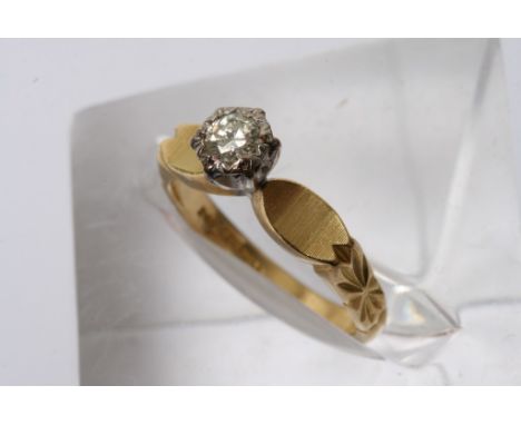 An 18ct gold and solitaire diamond ring, .3ct approx