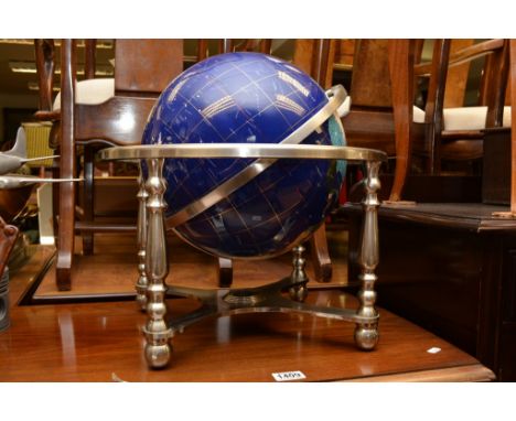 A gemstone specimen globe.