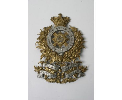 An impressive QVC helmet plate of the East Lothian Yeomanry cavalry (3studs and 2 folding lugs)