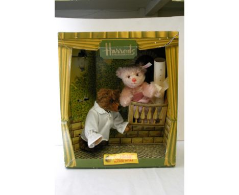 A limited edition Harrods boxed Steiff 'Romeo and Juliet bear ' set having  musical movement, with certificate