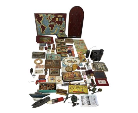 A LARGE COLLECTION OF VINTAGE TOYS TO INCLUDE A STEREOSCOPE, VARIOUS GAMES AND BOARD GAMES