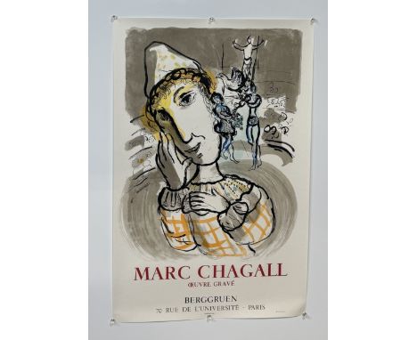MARC CHAGALL (1887-1985): A 1967 POSTER OEUVRE GRAVE BY BERGGRUEN86 x 56 cm