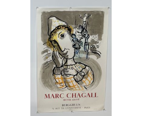 MARC CHAGALL (1887-1985): A 1967 POSTER OEUVRE GRAVE BY BERGGRUEN86 x 56 cm