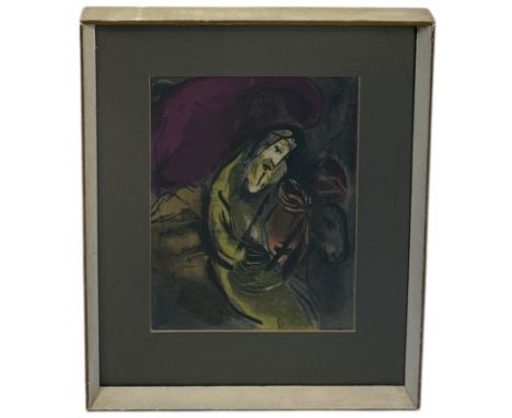 MARC CHAGALL (RUSSIAN/FRENCH 1887-1985): A LITHOGRAPH IN COLOURS 'THE FLIGHT INTO EGYPT'Labelled to verso for The Redfern Gal