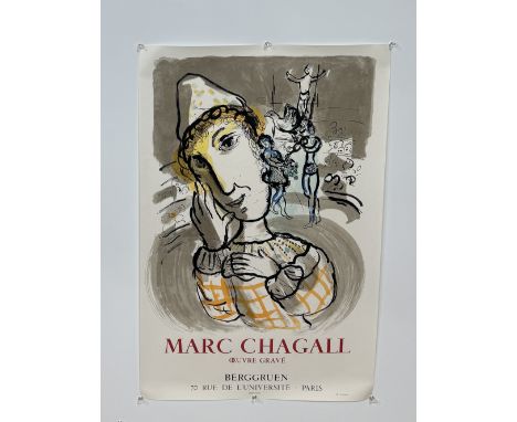 MARC CHAGALL (1887-1985): A 1967 POSTER OEUVRE GRAVE BY BERGGRUEN 86 x 56 cm