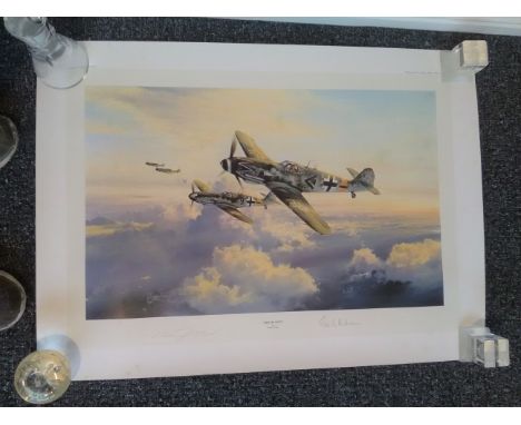 Ace of Aces Erich Hartmann signed WW2 Robert Taylor print. 36 x 24 inches. Only 1250 issued. Eric Hartmann became the world's