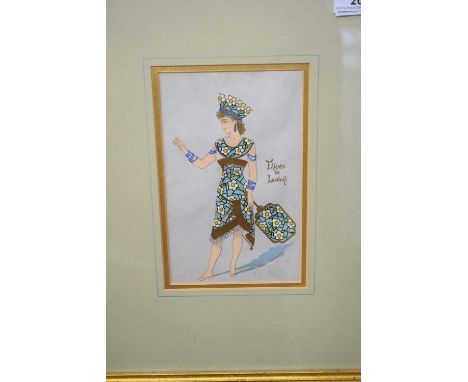 20th century fashion study of a lady, possibly French, printed by Smith Val Rosa &amp; Co, Finsbury, London, hand coloured li