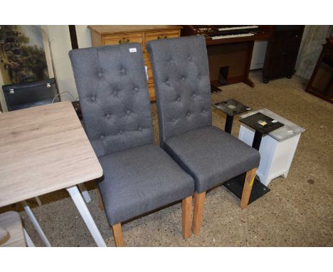 PAIR OF MODERN BUTTON BACK DINING CHAIRS