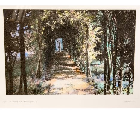 Jennifer Dickson RA (South African, b.1936), The Trysting Place, signed etching, coloured, 21 of 30, 32cm x 45cm, framed