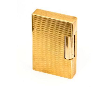 ST Dupont, a gold plated engine turned lighter in case 