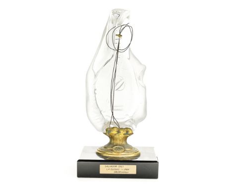 Salvador Dali for Daum, La Guitare, 1984, a glass sculpture, limited edition number 215, on marble base, with certificate 19c