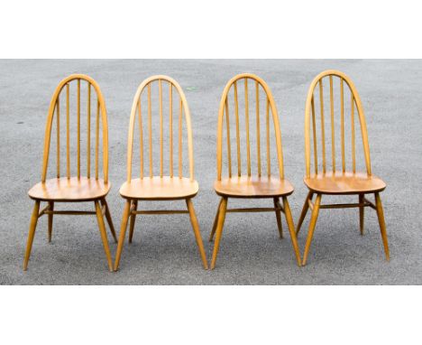 A set of four Ercol quaker chairs, light elm and ash (4)