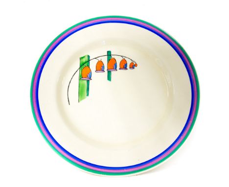 Clarice Cliff for Newport Pottery and Wilkinson, a Solomons Seal plate, Honeyglaze and Bizarre marks, 22.5cm diameter