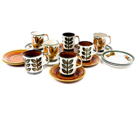 A collection of Boch coffee cups and saucers, Rambouillet and Argenteuil designs, 1966, including six cups, various saucers, 