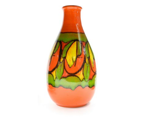 A Poole Pottery Delphis vase, tall baluster form, impressed and painted marks, impressed JH, painted by Wendy Smith, 31cm hig