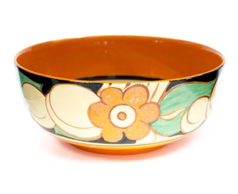 Clarice Cliff for Wilkinson, a Floreat (Wild Rose) bowl, Fantasque marks, 24cm diameter