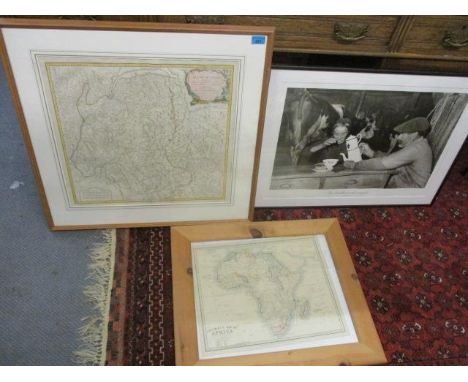 Two 19th century maps and a print 