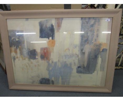 A large glazed, framed print 'Andre Litchtenberg' on heavy, grained paper, printed in W Germany, 27" x 38 1/2" 
