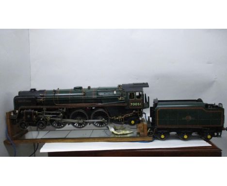 A 3 1/2" gauge, live steam model 4-6-2 locomotive Firth of Forth with tender, the wheel hubs stamped B R Timken, with boiler 